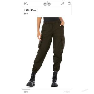 Alo It Girl Pants Dark Olive Size S